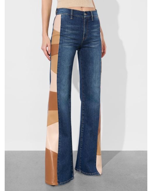 Alice + Olivia Blue Sb Vegan Patchwork Jean