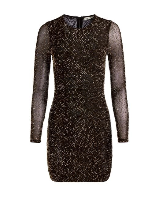 Alice + Olivia Black Delora Embellished Mini Dress