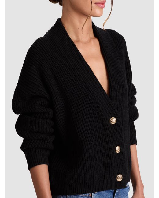 Alice + Olivia Black Holden Foldback Cardigan