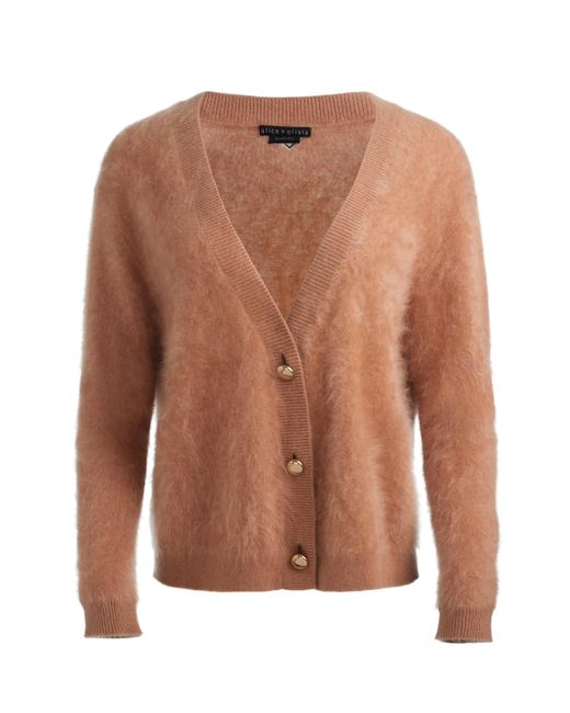 Alice + Olivia Blue Bradley Short Cardigan