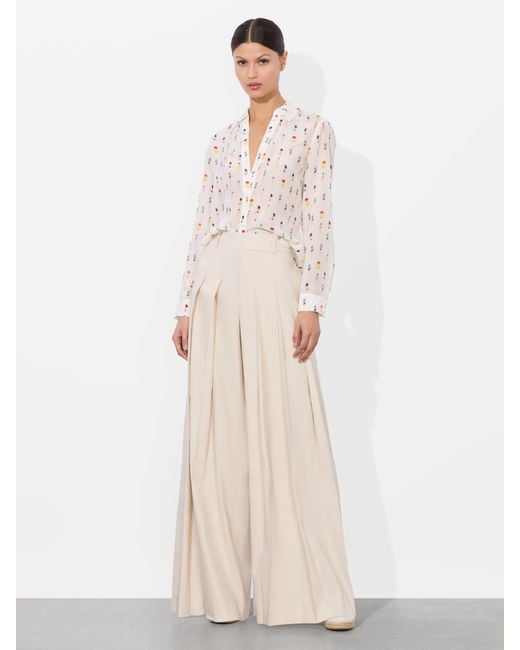 Alice + Olivia Natural Eloise Button Down Blouse