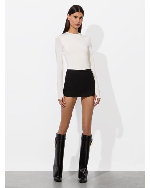 Alice + Olivia White Olea Long Sleeve Bodysuit