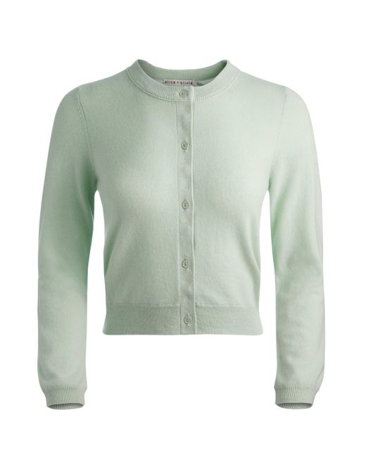 Alice + Olivia Green Dollie Cashmere Cardigan