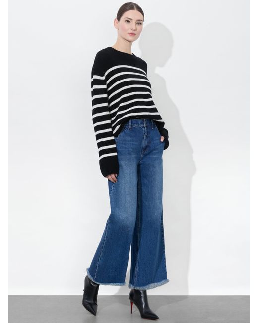 Alice + Olivia Blue Emory Cropped Jean