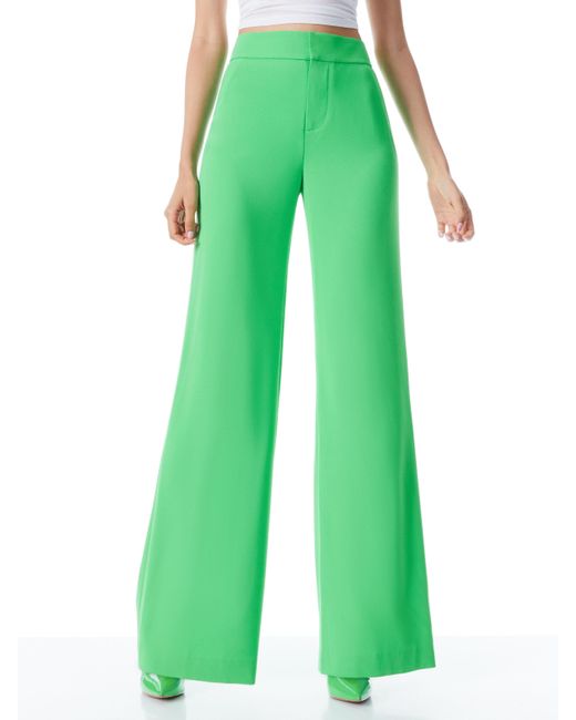 Alice + Olivia Alice + Olivia Deanna High Waisted Bootcut Pant in Green ...