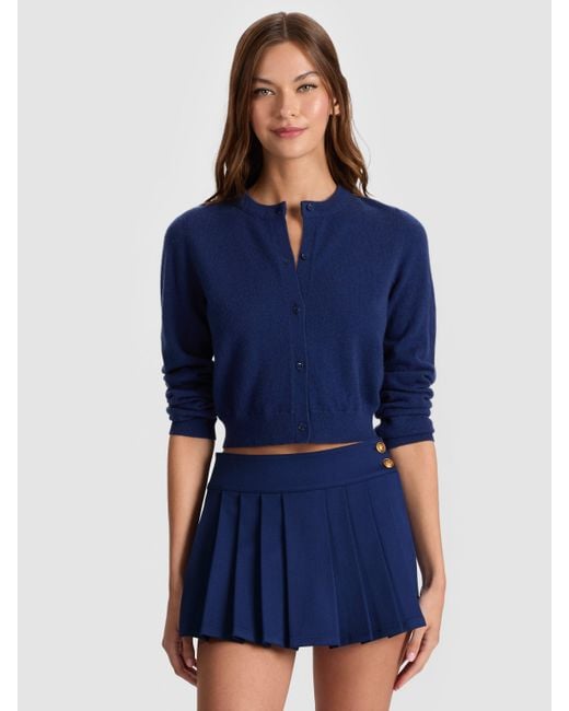 Alice + Olivia Blue Dollie Cashmere Cardigan
