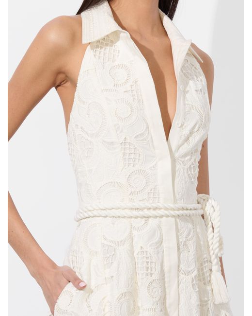 Alice + Olivia White Lucy Mini Shirt Dress