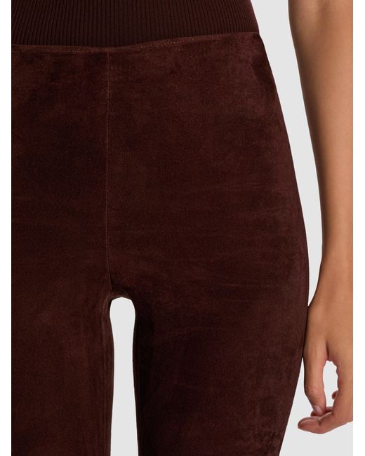 Alice + Olivia Brown Lennox Suede Legging