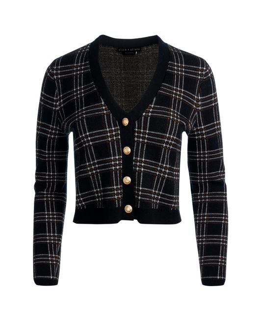 Alice + Olivia Black Grace Cashmere Cardigan