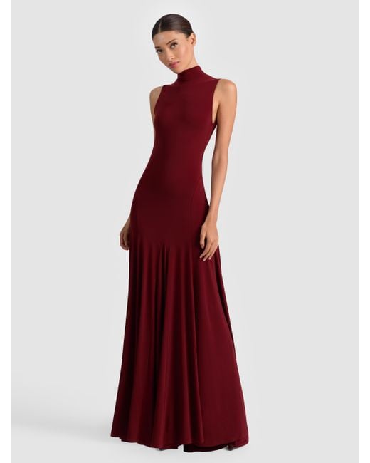 Alice + Olivia Purple Augusta Open Back Maxi Dress