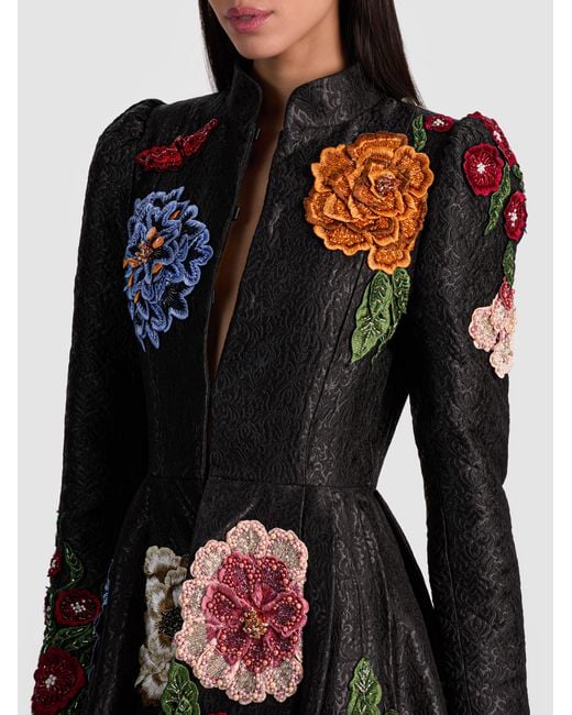 Alice + Olivia White Renata Embellished Maxi Coat