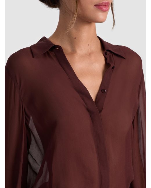 Alice + Olivia Brown Turner Button Down