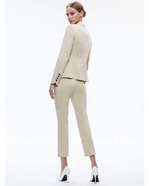 Alice + Olivia Natural Macey Chino Fitted Notch Collar Blazer