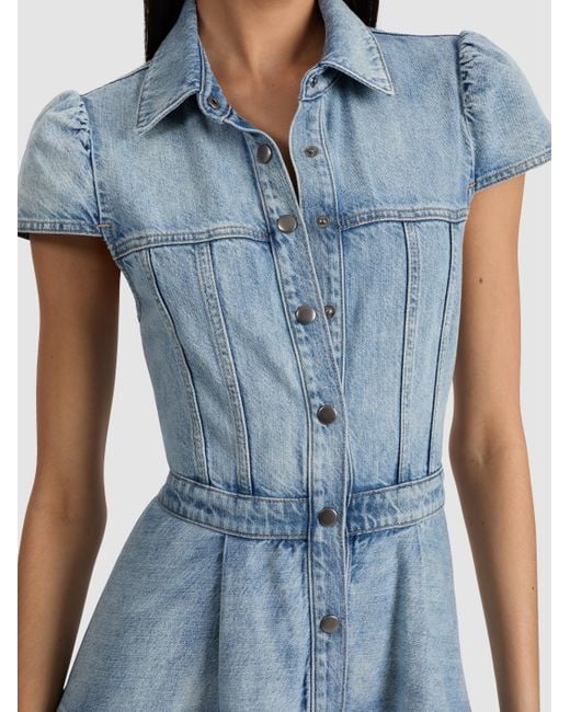 Alice + Olivia Blue Patsy Denim Midi Dress