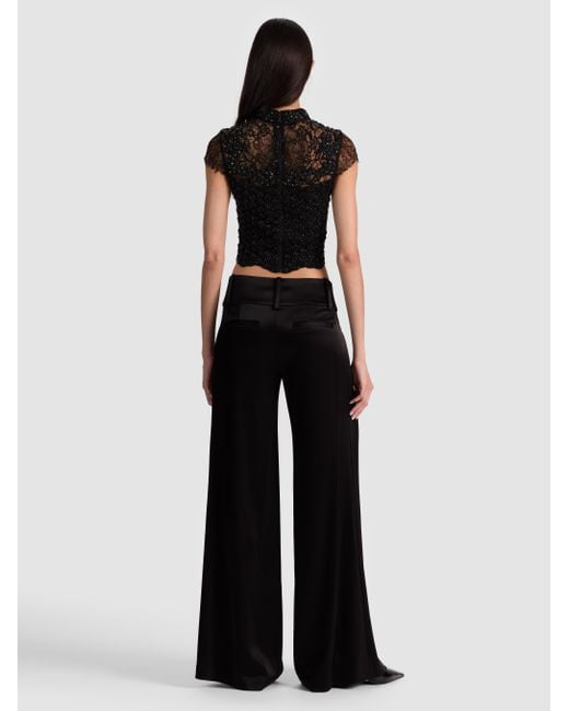 Alice + Olivia Black Pria Embellished Top