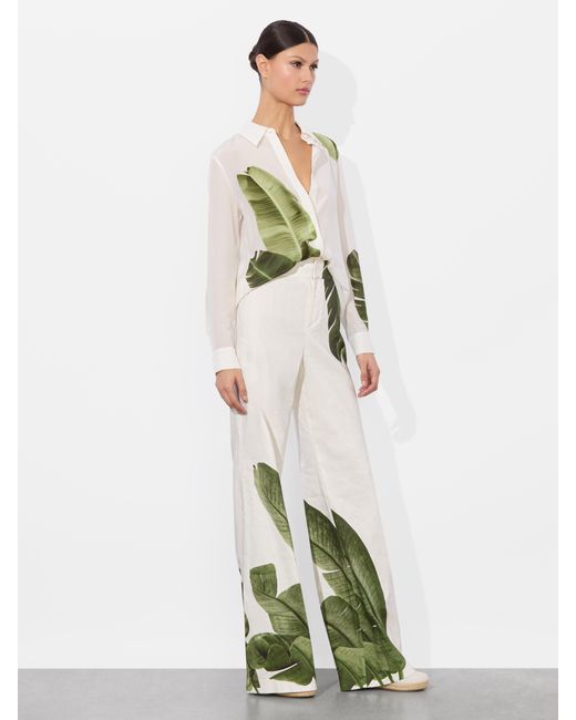 Alice + Olivia Green Willa Silk Blouse