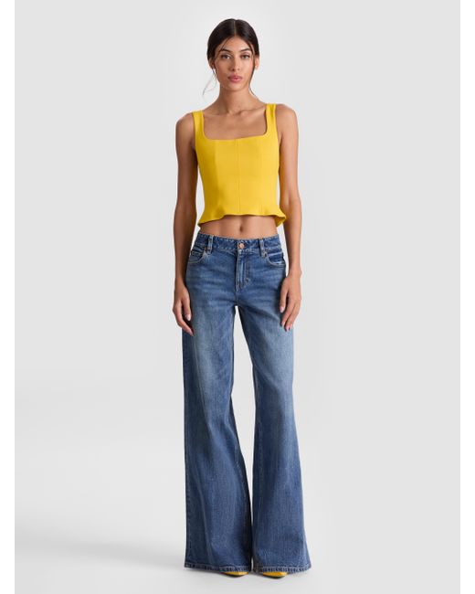 Alice + Olivia Blue Vera Bustier Top