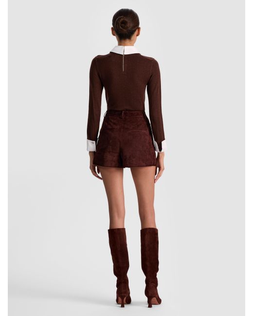 Alice + Olivia Black Conry Suede Short