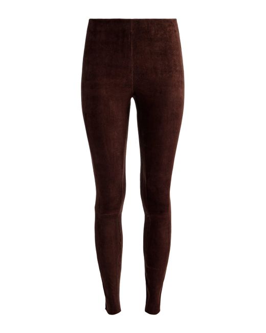 Alice + Olivia Brown Lennox Suede Legging