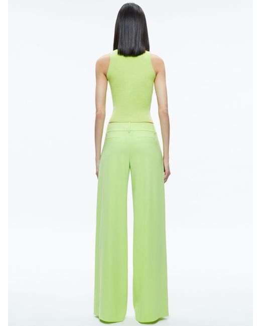 Alice + Olivia Green Eric Low Rise Pant