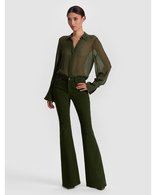 Alice + Olivia Green Turner Button Down