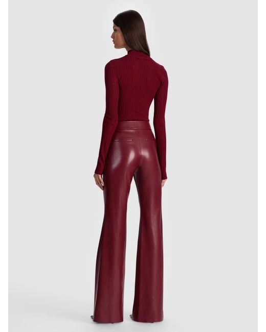 Alice + Olivia Red Andrew Vegan Pant
