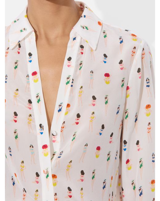 Alice + Olivia Natural Eloise Button Down Blouse