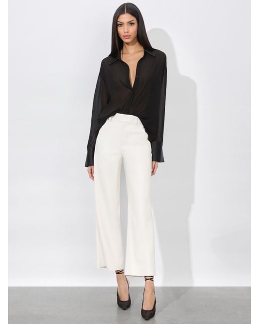 Alice Olivia Women's White Alexander Faux Leather High Rise Slim