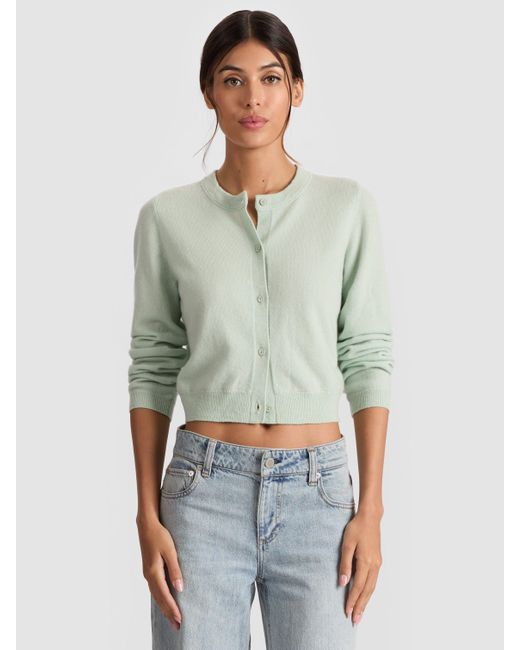 Alice + Olivia Green Dollie Cashmere Cardigan