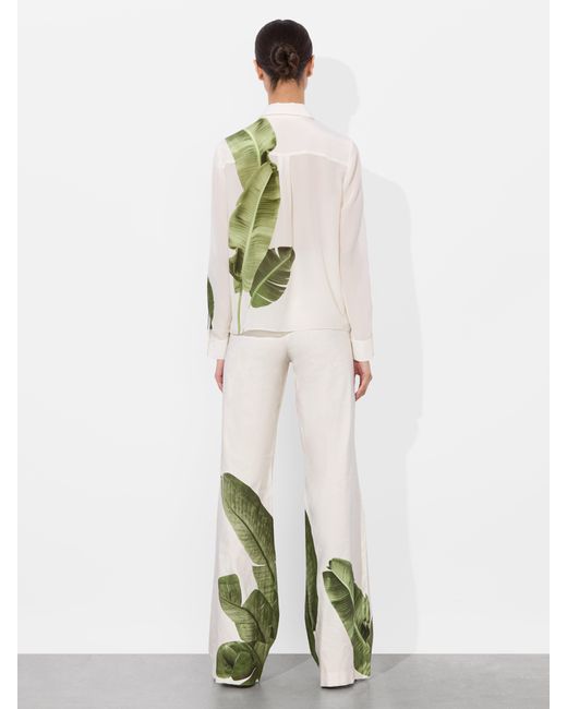 Alice + Olivia Green Willa Silk Blouse