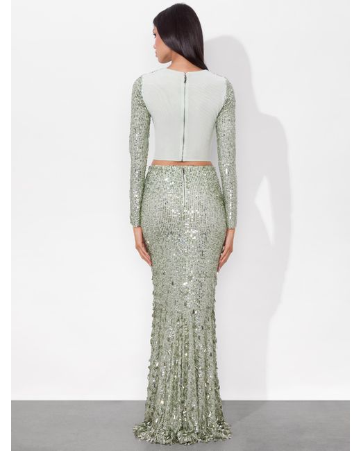 Alice + Olivia Gray Delaina Embellished Top