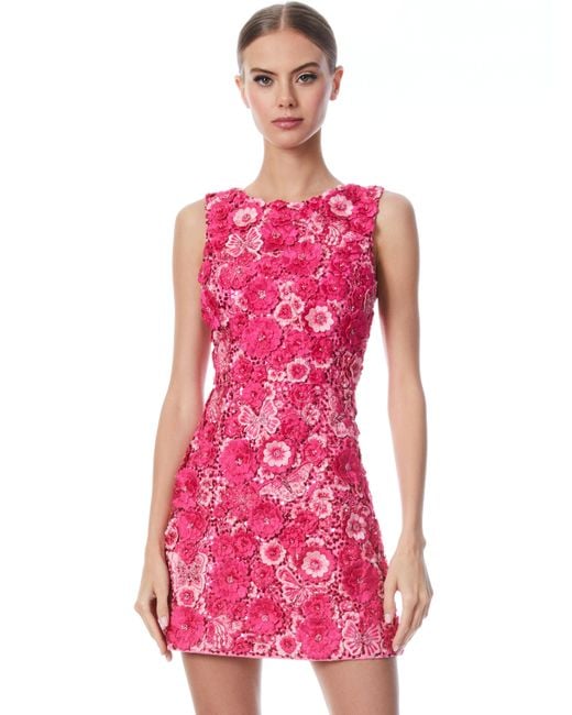 Alice Olivia Lindsey Embellished Mini Gown in Pink Lyst