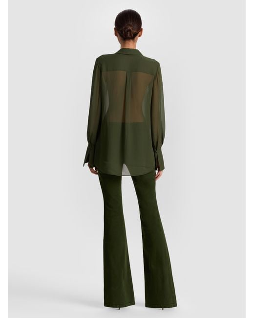 Alice + Olivia Green Turner Button Down