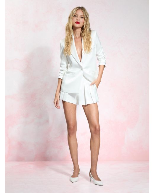 Alice + Olivia White Simon Pleated Short