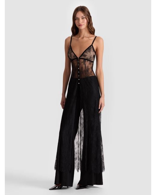 Alice + Olivia White Melodie Lace Maxi Top