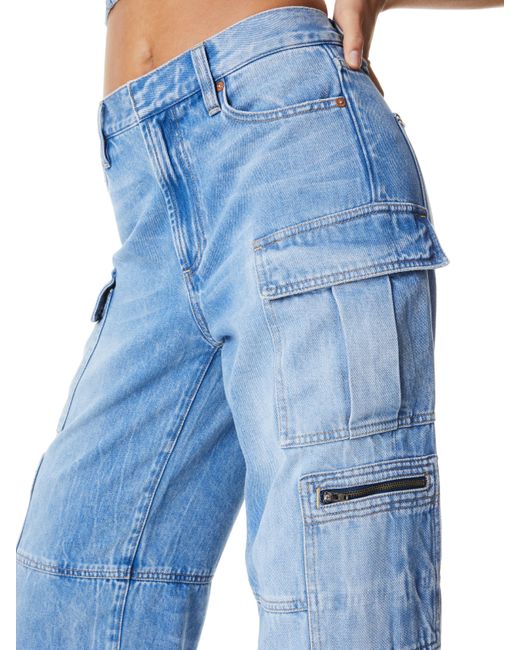 Alice + Olivia Blue Cay Cargo Jean