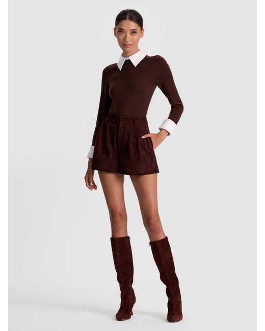 Alice + Olivia Black Conry Suede Short