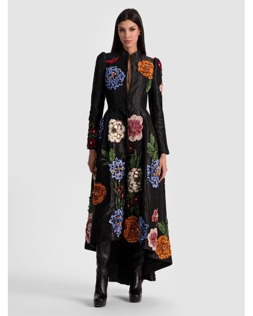 Alice + Olivia White Renata Embellished Maxi Coat