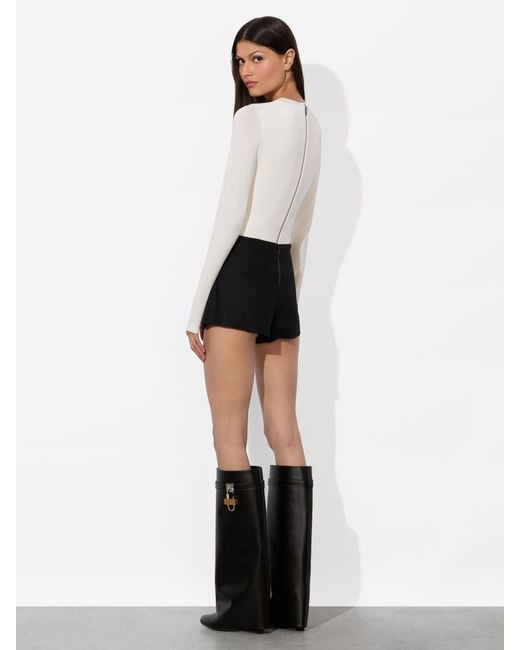 Alice + Olivia White Olea Long Sleeve Bodysuit
