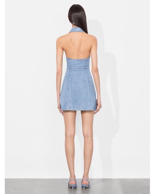 Alice + Olivia Axelle Denim Mini Dress in Blue | Lyst
