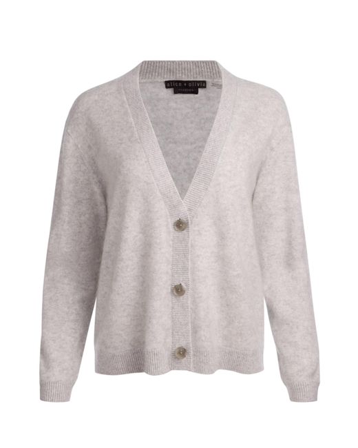 Alice + Olivia White Bradley Short Cardigan