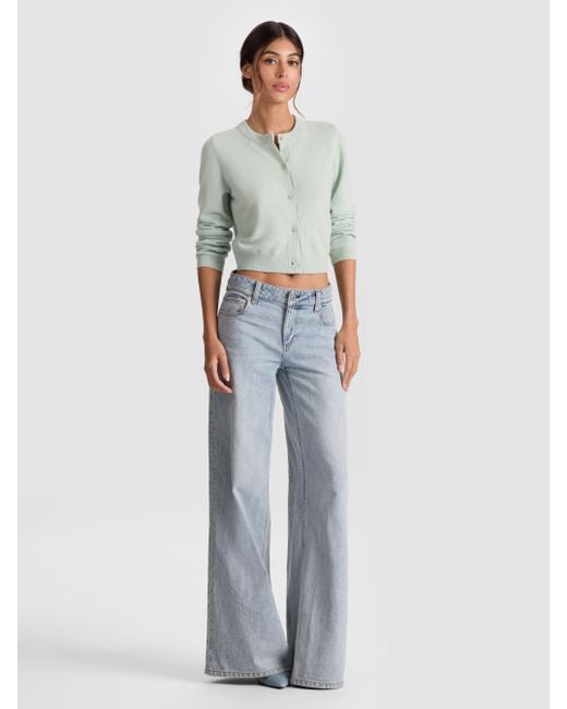 Alice + Olivia Green Dollie Cashmere Cardigan