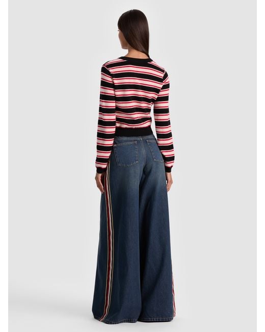 Alice + Olivia Blue Dollie Cashmere Cardigan