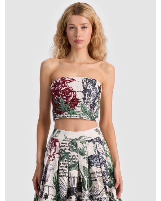 Alice + Olivia White Ceresi Embellished Bandeau Top