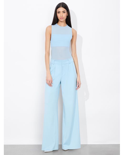 Alice + Olivia Blue Bandeau Sleeveless Bodysuit