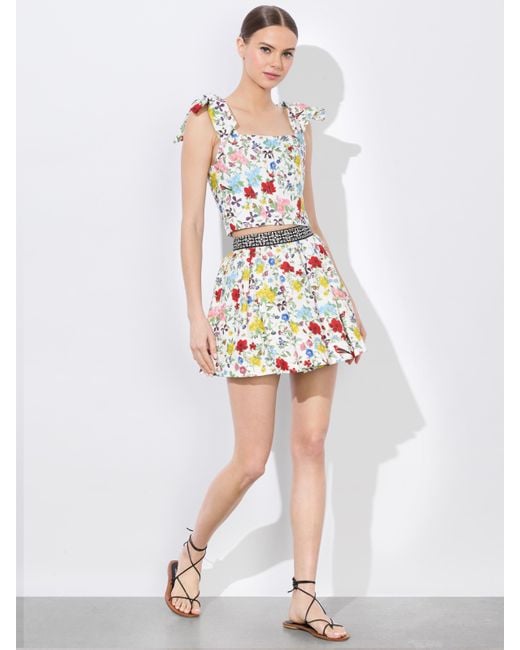 Alice + Olivia White Clara Bow Strap Bustier