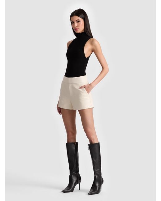 Alice + Olivia Natural Cady Leather Short
