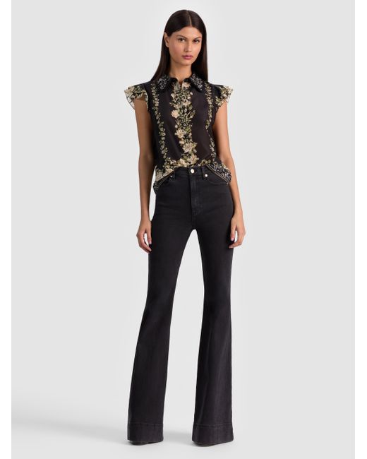 Alice + Olivia Black Martel Blouse