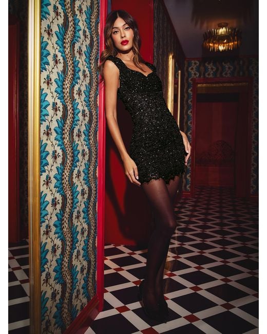 black alice and olivia dress Alice + Olivia Keria Fitted Mini Dress in Black