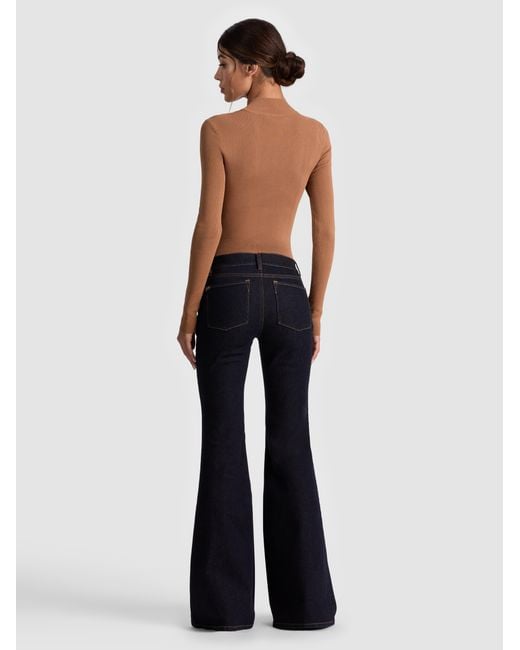 Alice + Olivia Blue Delilah Lace Up Jean